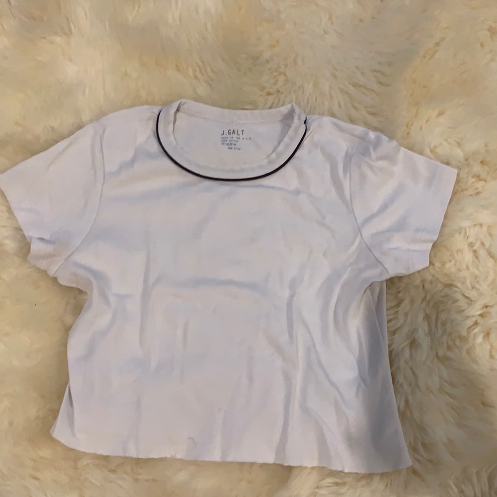 j galt white cropped tee